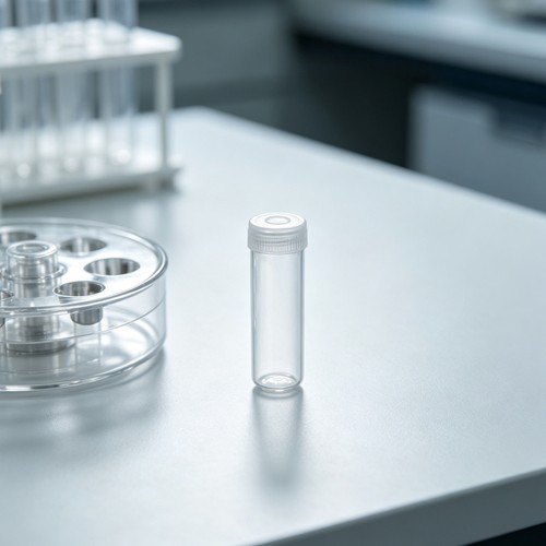 Fiala provette in vetro 12 pezzi con tappo a vite trasparente e fondo piatto - piante da laboratorio - Foto 11 di 12