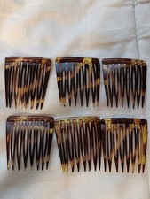 Set Of 6 Vintage 1975 Goody Fashion Combs Tortoise Shell Retro  2.75"