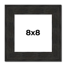 Square Contemporary Black Picture Frame - UV Acrylic, Backing, Hanging Hardware