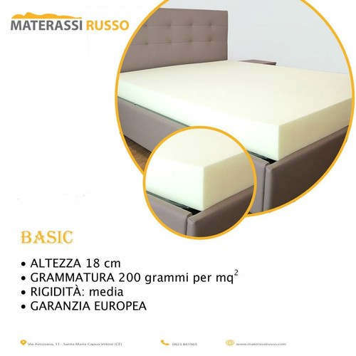 MATERASSO IN MEMORY FOAM ALTO 20 CM RIVESTIMENTO ALOE 80 120 140 160 180 200 - Foto 7 di 7