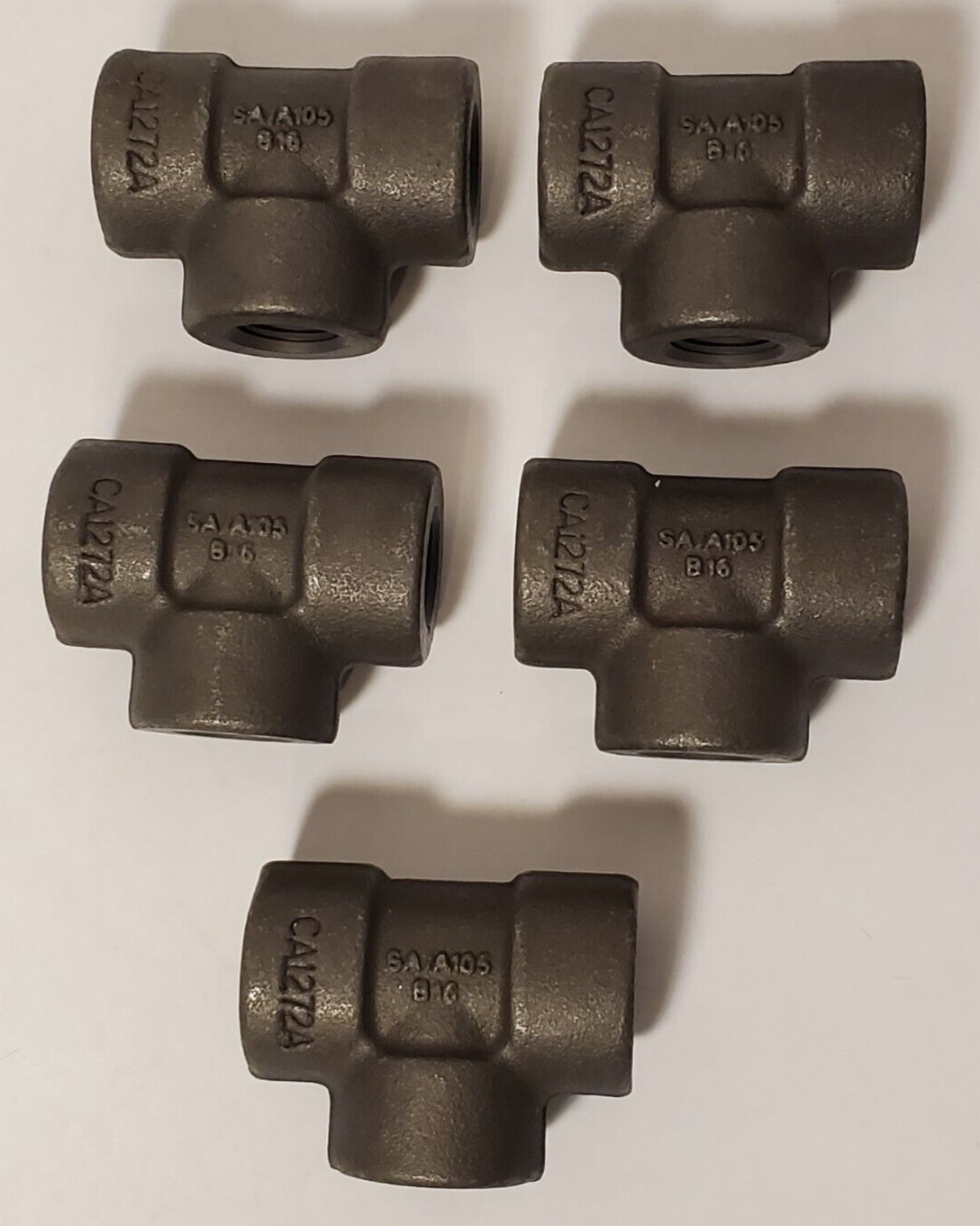 Lot of 5 Forged Steel 3M Threaded Tee T 1/2