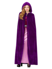 Deluxe Cloak Amethyst Green Adults Medieval Fancy Dress Hooded Robe