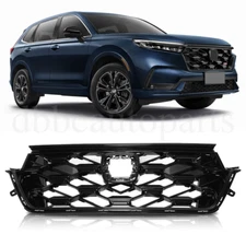 Front Bumper Upper Grille Glossy Black For 2023-2024 Honda CRV CR-V Sport Hybrid