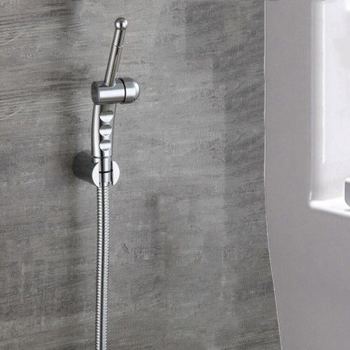 Bathroom Toilet Bidet Sprayer Nozzle Shattaf Hanger Wall Mount Bracket 1.5M Hose - Picture 5 of 11