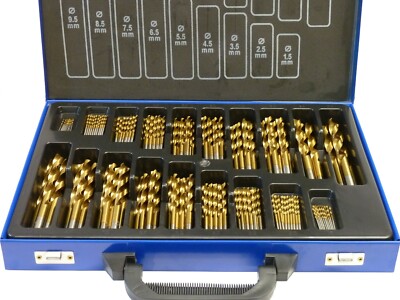 Metallbohrer-Set 170-tlg. 1-10 mm HSS-R EG TiN Spiralbohrer DIN 338 - PeTools