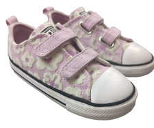 Converse Chuck Taylor All Star Pink Floral Shoe Infant Girl 10 Flower Low Straps