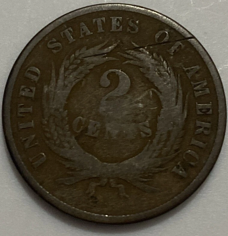 1868 2 Cent Piece Exact Coin Imaged #2C34 - Image 2 of 2