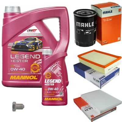MAHLE Inspektionspaket 5 L MANNOL Legend+Ester 0W-40 für VW Polo Classic 75 1.6