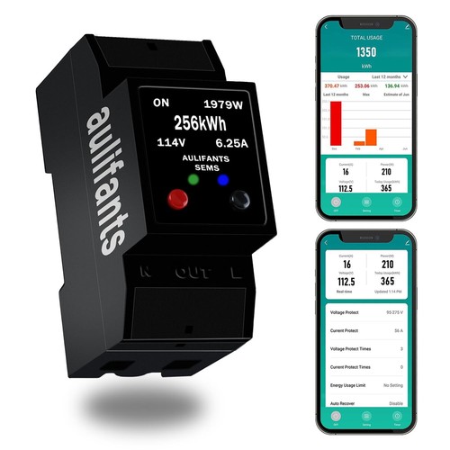 Smart Electricity Energy Usage Watt Monitor Meter Breaker Switch