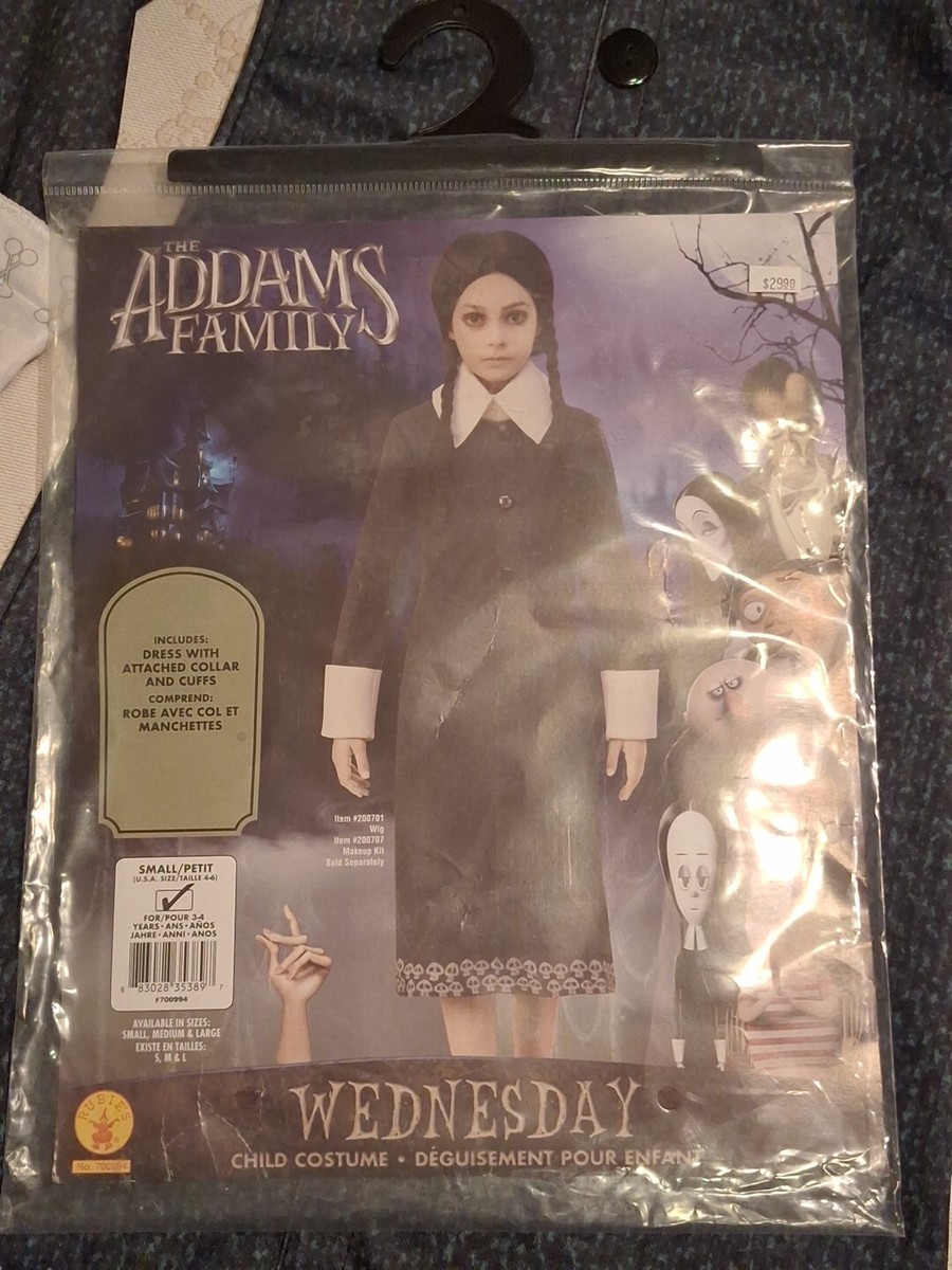 Girl's Addams Family Animated Movie Wednesday Costume, Small | eBay