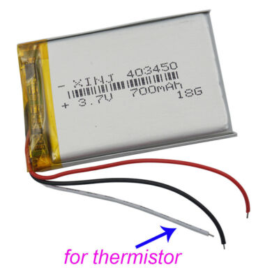 3.7V 700 mAh 2.59Wh NTC 3 Wires Thermistor Li Battery 403450 For DashCam GPS Mp3