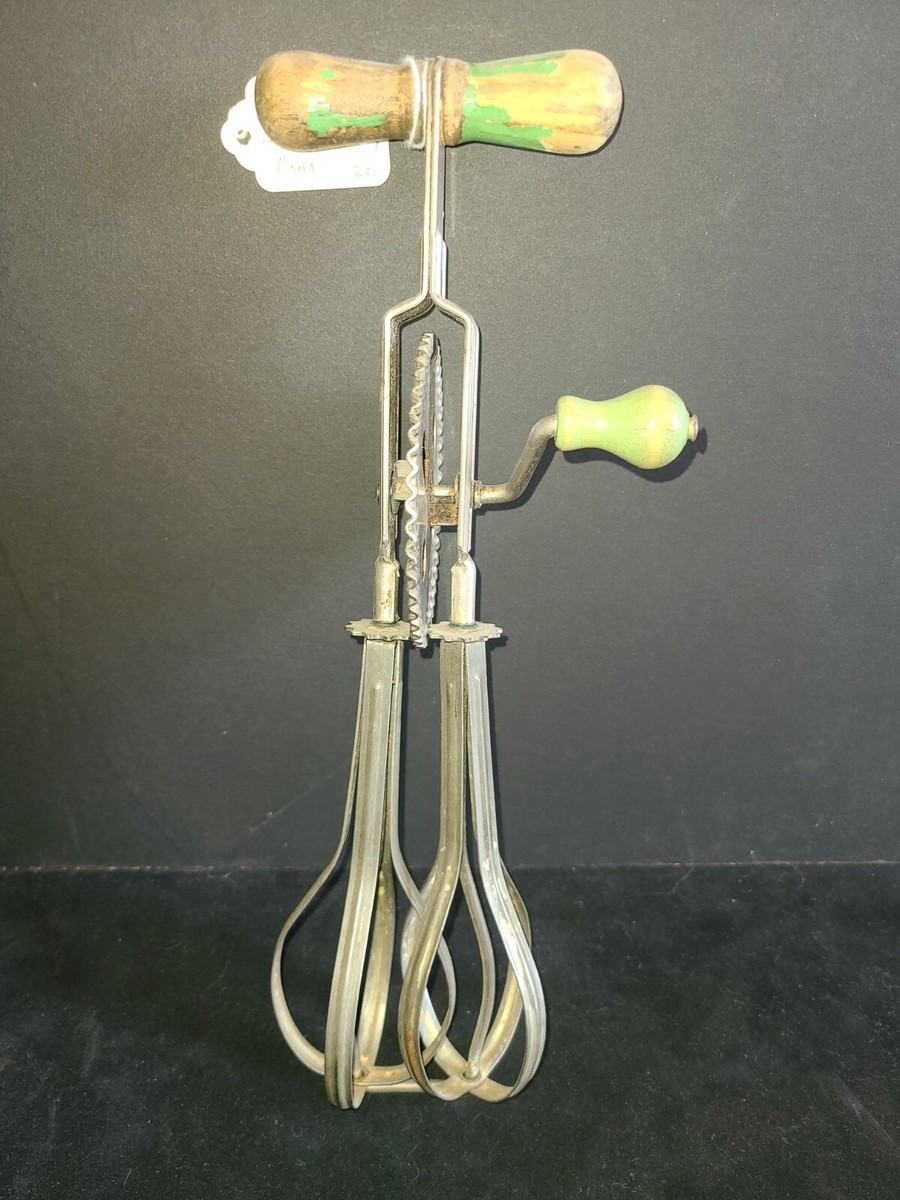 antique egg beater/ whisk mechanical hand crank | eBay