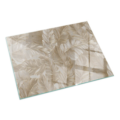 Ofenglas Funkenschutz Glas Kaminplatte Blätter in dezenten Mustern 120 x 80 cm