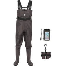 TIDEWE Bootfoot Chest Wader, 2-Ply Nylon/PVC Waterproof Fishing Hunting Wader...
