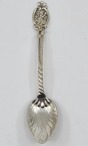 Antique 1885 Gorham Sterling 4 1/8" #18 Cherub Demitasse Spoon