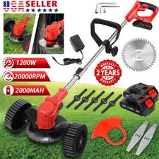Cordless Electric  Weed Lawn Eater Edger Yard Grass String Trimmer Cutter mower