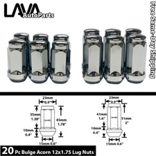 20PC M12X1.75 CHROME 3/4" HEX BULGE ACORN LUG NUT FIT F150 EXPEDITION NAVIGATOR