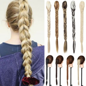 Natural Ponytail Fishtail Braid Extensions Long Plaited Claw Clip