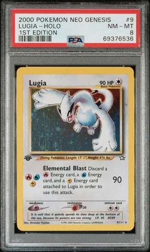 PSA 8 Lugia Holo #9 2000 Pokemon Neo Genesis 1st Edition
