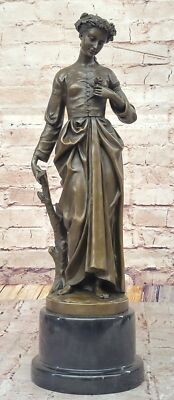100% Solid Bronze Statue Maiden Gorgeous Woman Detailed Sculpture Figurine Gift