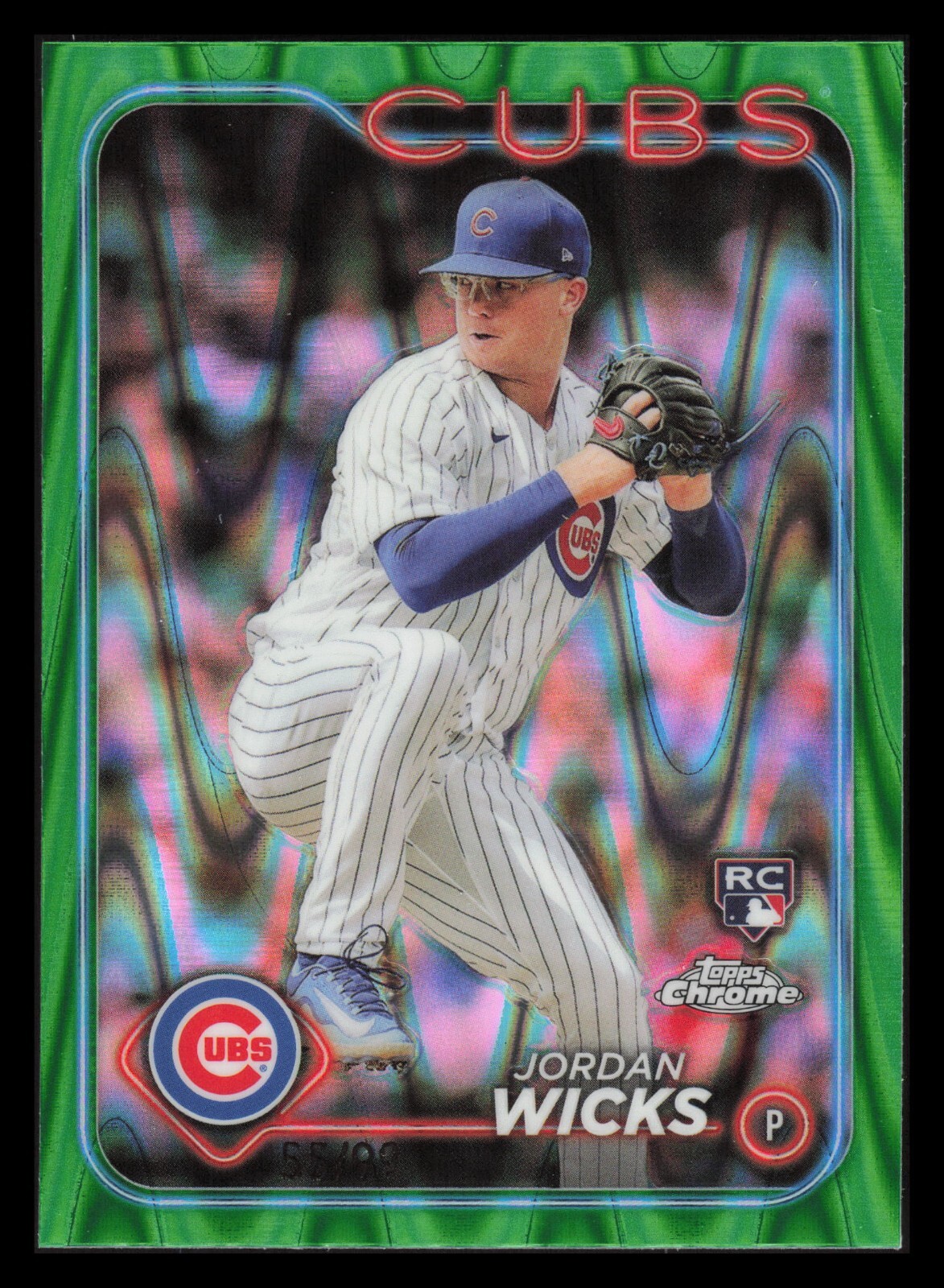JORDAN WICKS RC 55/99 Green Raywave Refractor 2024 Topps Chrome #67 Cubs