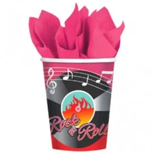 1950 Paper Cup Rock & Roll Cups Birthday Party Decoration Supplies 50's