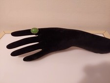 sterling 925 green translucent oval ring size 7.5