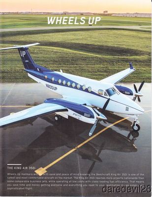 2014 ''Wheels Up'' Beechcraft King Air 350i Aviation Info Card