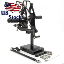 CNC Adjustable Rearset Footrests Foot Pegs Black For Yamaha MT-07/FZ07 2013-2022