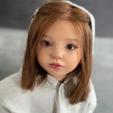 40'' Huge Reborn Baby Doll Painted Kit Toddler Girl Rooted Hair Cloth Body Gift