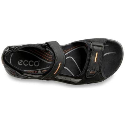 ECCO YUCATAN SZ 47 SANDAL BLACK/MOLE LEATHER (MEN