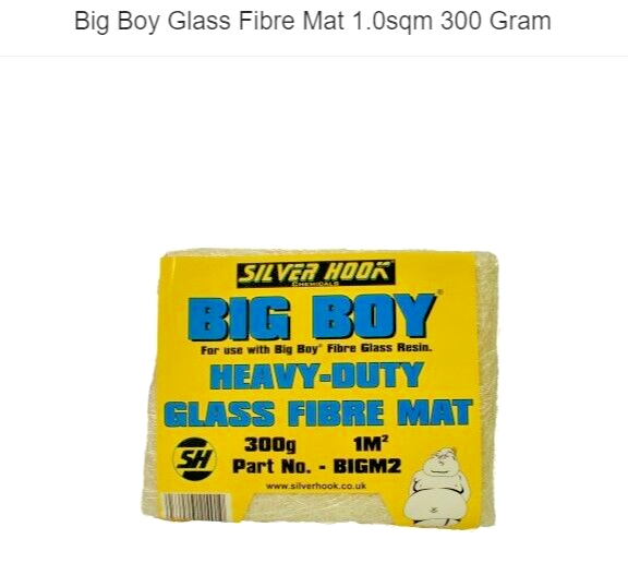 Silverhook Heavy Duty Fibre Glass Repair Mat Sheet 300g Use with Resin