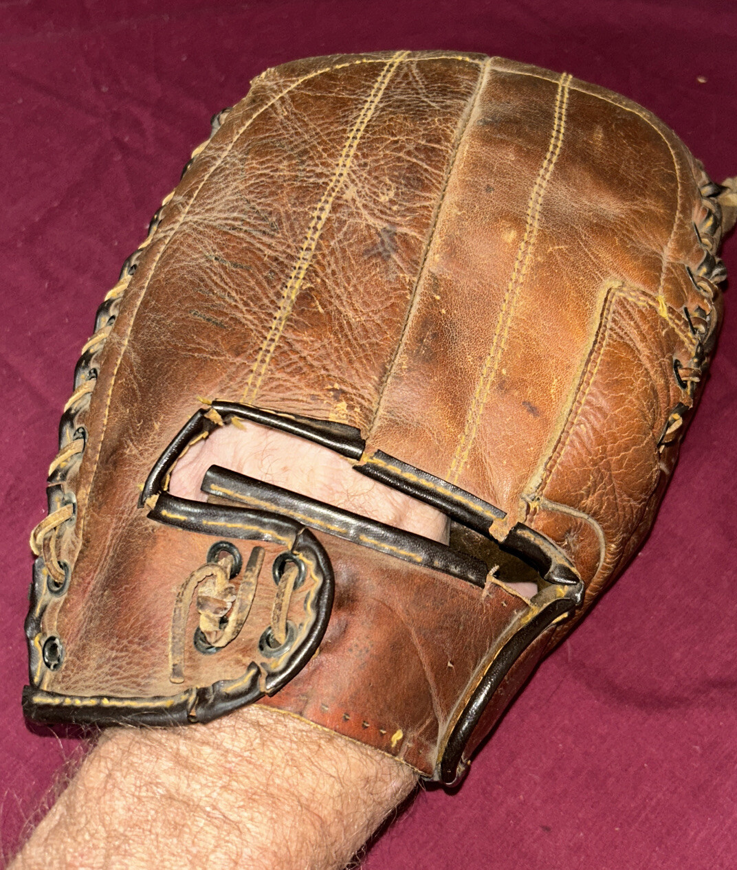 Rudy York Vintage Antique Baseball Glove First Base Mitt Decent Plenty