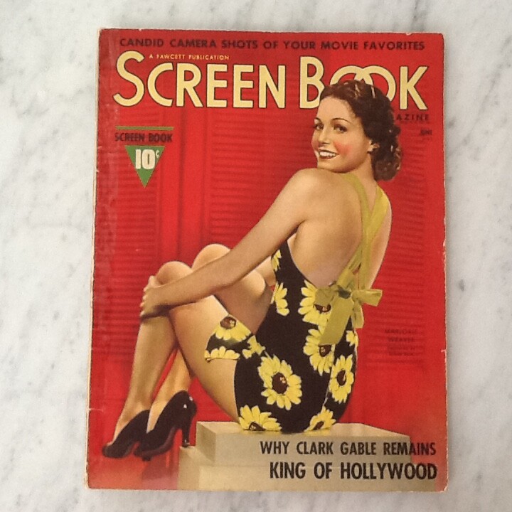 1938 Screen Book Gable Cagney Lombard MacMurray Jon Hall Lamour Gossip Movies
