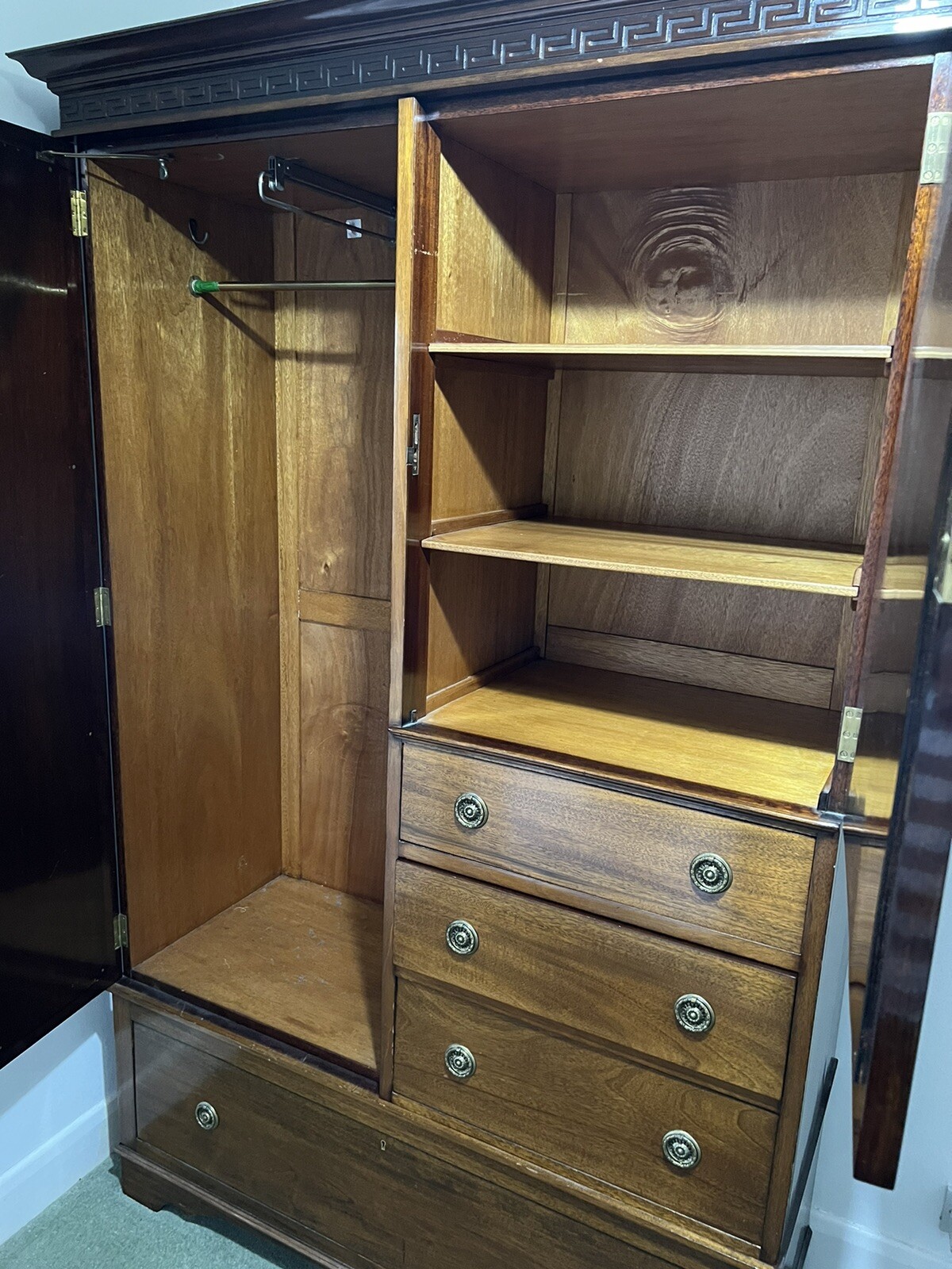 Antique gentlemans wardrobe Edwardian with mirror eBay