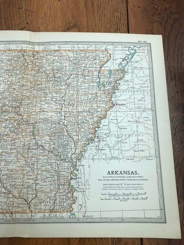 1903 large colour fold out map titled " arkansas " - Picture 3 of 4