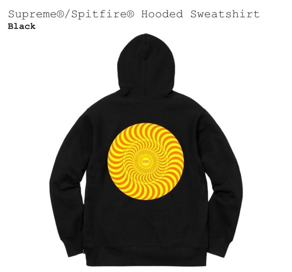 Supreme Spitfire Hooded Sweatshirt Sサイズ黒