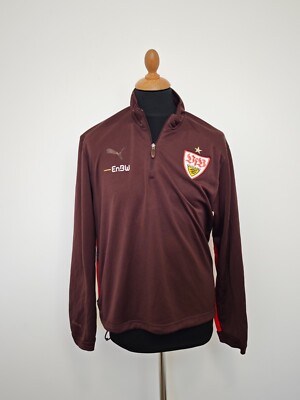 VfB Stuttgart Sweatshirt Sz.L Enbw Puma Jersey Training Burgundy Red Men's Retro