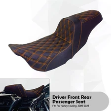 Driver Passenger Seat Orange Line For Harley 2009-2023 Touring Street Road Glide