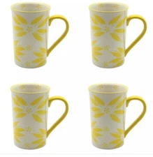 Temp-tations SET-OF-4 Tall Bistro Coffee Mugs, 16oz OLD WORLD YELLOW, T49669