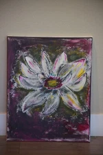 White Flower. Original Oil paintings on canvas By Ekaterina Dmitryuk