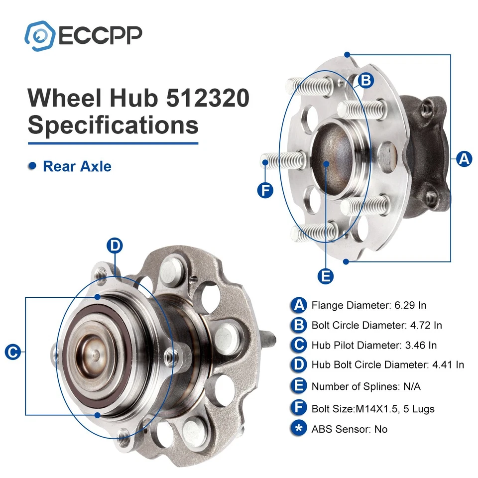 2 piezas cojinetes de cubo de rueda trasera para mini furgoneta de pasajeros Honda Odyssey 3,5 L 2005-2016 Foto 2 de 4