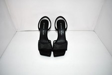 Gianni Bini Torre Mesh Square Toe Curved Heel Slingback Dress Sandals Black 9 NW