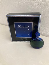 WORTH DANS LA NUIT 1/4oz PARFUM MINI VINTAGE SPLASH BLUE LALIQUE BOTTLE