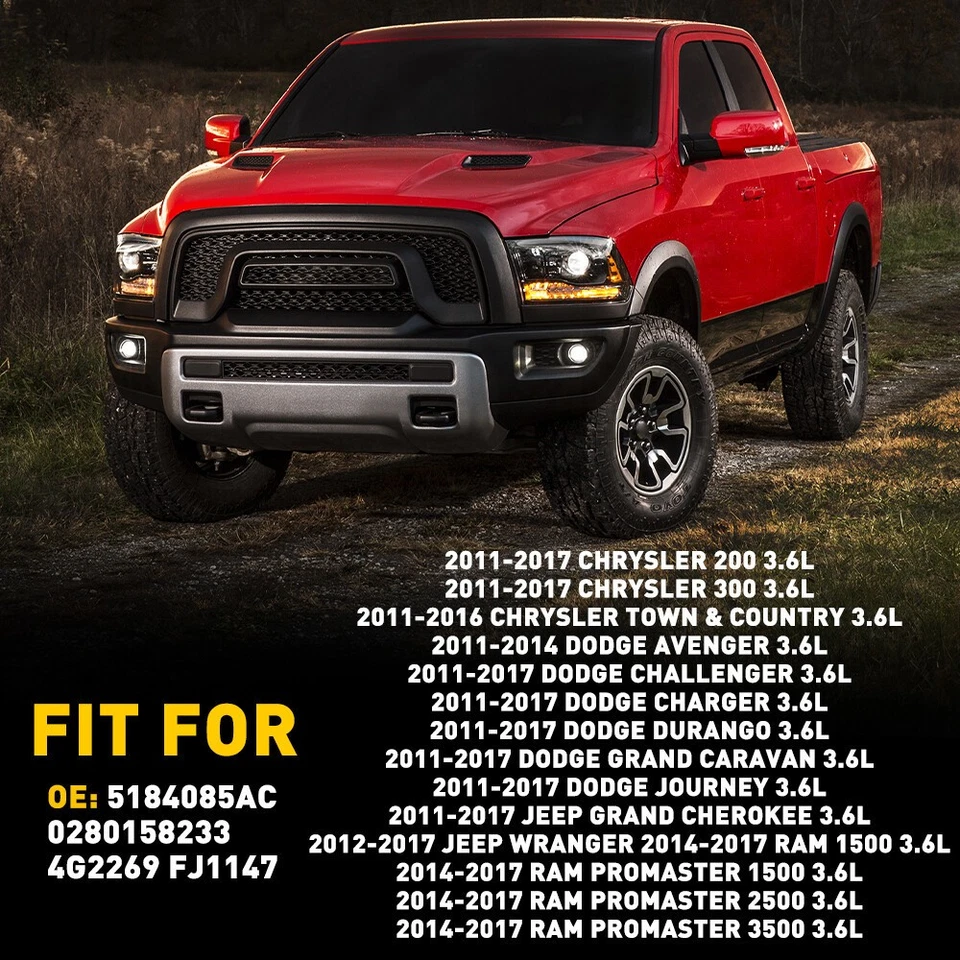 Inyectores de combustible 6 piezas nuevos para Dodge Grand Caravan 2011-2017 3,6 L V6 0280158233 EE. UU. Foto 4 de 4