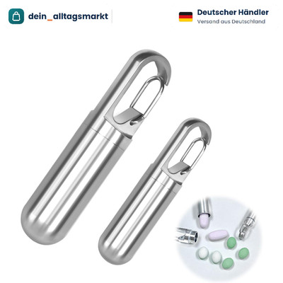 Pillendose Schlüsselanhänger Metall Wasserdicht Klein für Outdoor Camping