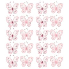 24Pcs Reusable Pink Butterfly Hairpins Metal Clips Elegant Wedding Decoration