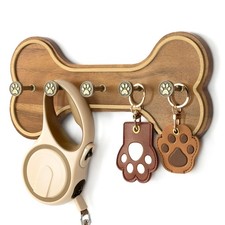 MTERSN Farmhouse Dog Leash Holder for Wall   Dog Stuff Organizer and Dogs Bon...