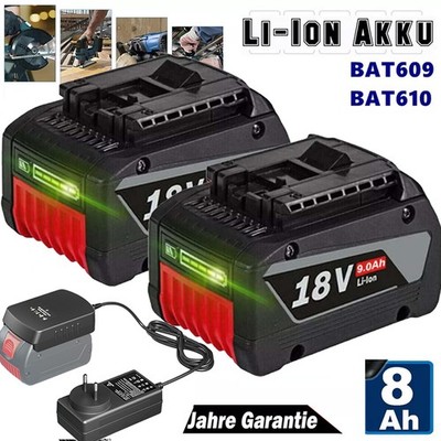 9,0Ah Akku für Bosch 18V Professional GBA GSR GSB BAT618 / Ladegerät Set PACK