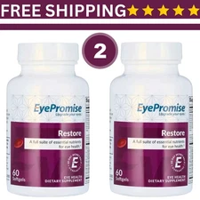 2 Pack EyePromise Restore Supplement Complete Macular Health Formula 60 Softgels